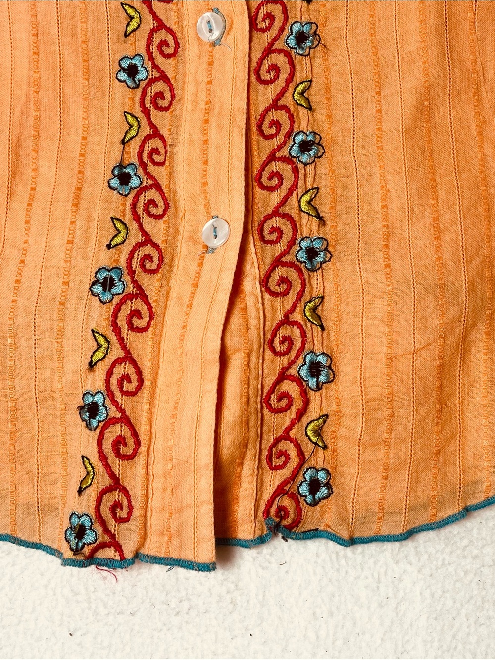 Vintage Roper Embroidered Western Shirt 100% Cotton Boho Medium - Picture 7 of 14